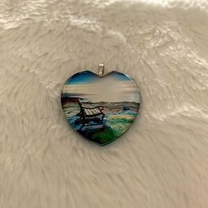 Glass heart charm